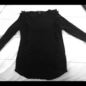 BR Long sleeve black ruffle top!